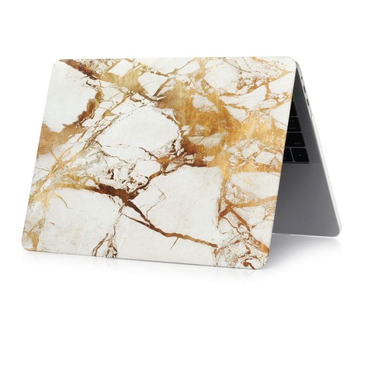 Beige White Gold Texture Marble Pattern Laptop Water Decals PC Protective Case for MacBook Pro 13.3 inch A1989 (2018)