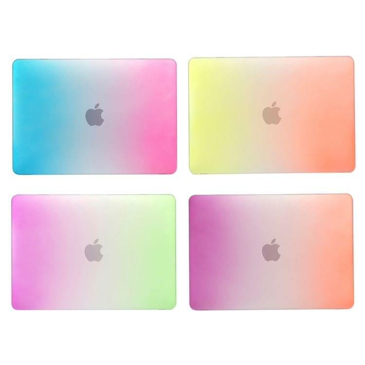 Laptop Rainbow Pattern PC Protective Case for MacBook Pro 15.4 inch A1990 (2018) (Yellow+Orange)
