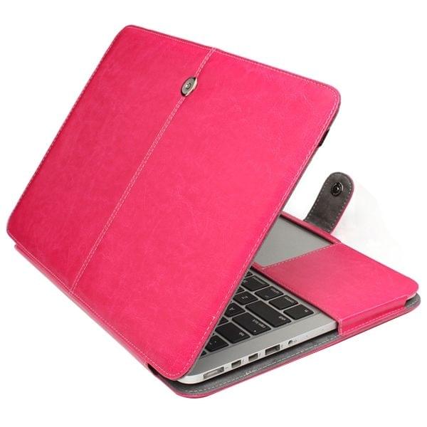 Notebook Leather Case with Snap Fastener for 13.3 inch MacBook Pro Retina(Magenta)