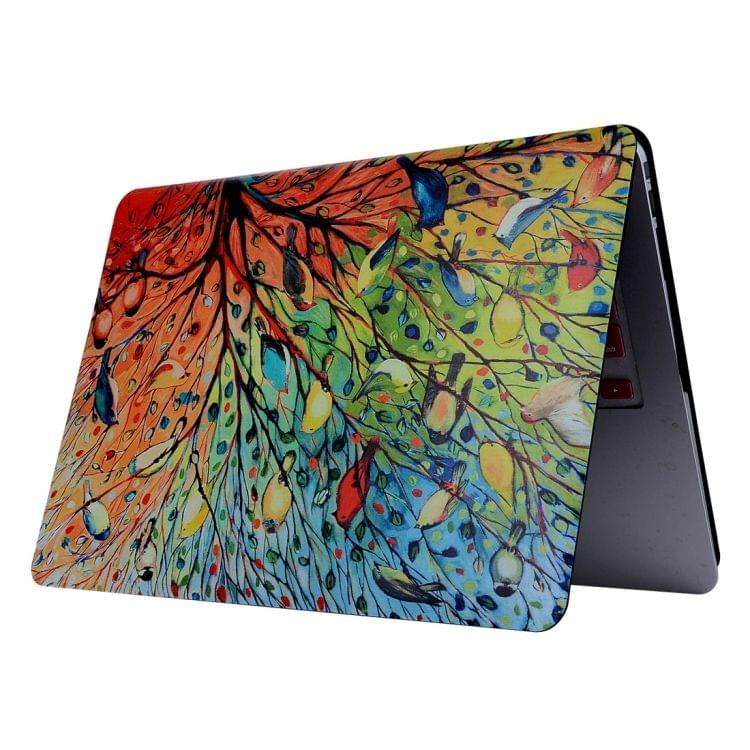 For Macbook Pro 13.3 inch (2011 - 2012) A1278 / MD313 / MC724 / MD101 / MD314 / MD102 Colorful Tree Colorful Bird Pattern Laptop Water Decals PC Protective Case
