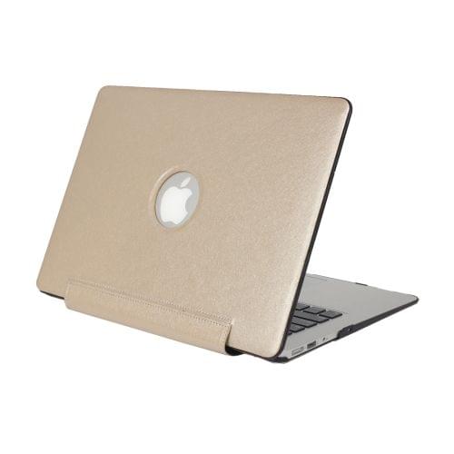 For Macbook Air 13.3 inch Silk Texture Apple Laptop United PU Protective Case(Gold)