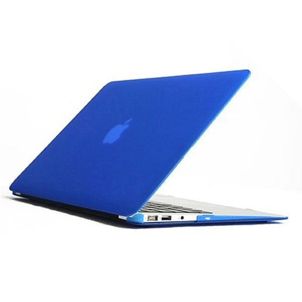 ENKAY for MacBook Air 13.3 inch (US Version) 4 in 1 Frosted Hard Shell Plastic Protective Case with Screen Protector & Keyboard Guard & Anti-dust Plugs(Dark Blue)