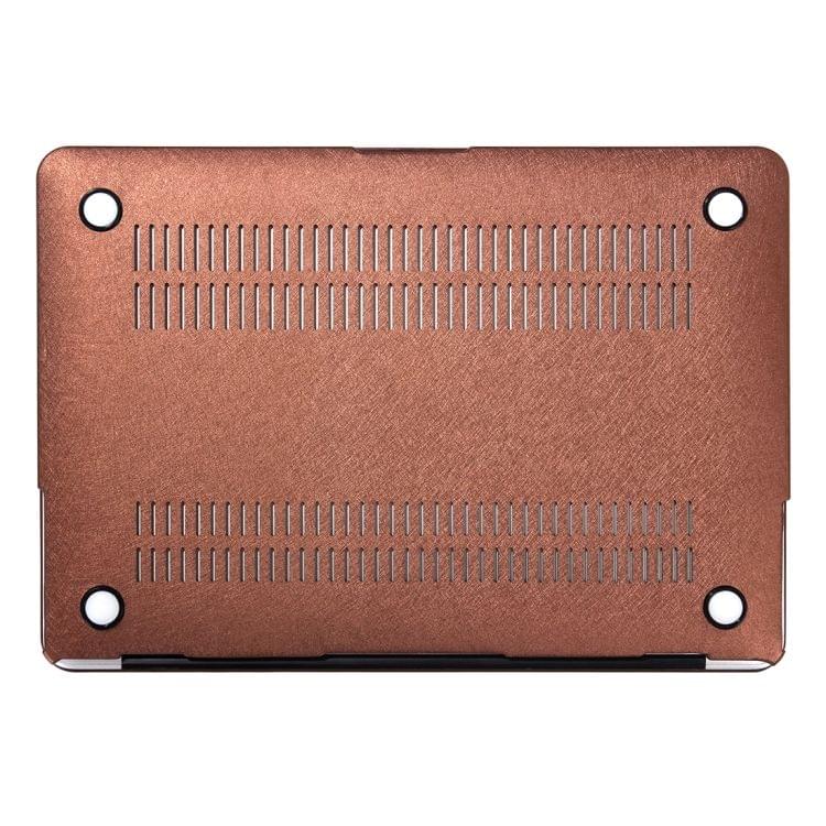 For Macbook Air 11.6 inch Silk Texture Apple Laptop PC Protective Case(Coffee)