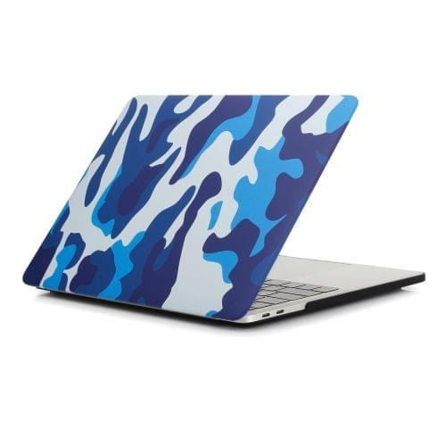 Blue Camouflage Pattern Laptop Water Decals PC Protective Case for MacBook Pro 15.4 inch A1990 (2018)