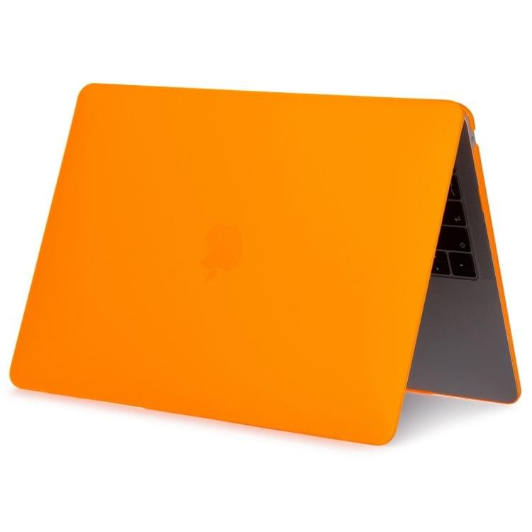 ENKAY Hat-Prince 3 in 1 Laptop Crystal Matte Protective Case + EU Version Ultra-thin TPU Keyboard Protector + Dust Plug Set for MacBook Air 13.3 inch A1932 (2018)(Orange)