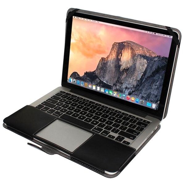 Notebook Leather Case with Snap Fastener for 13.3 inch MacBook Pro Retina(Black)