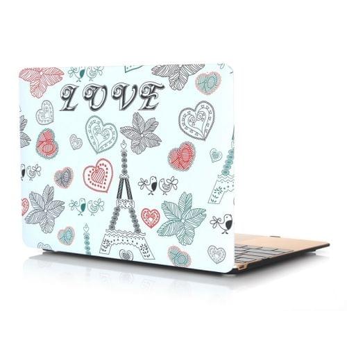 Love Tower Pattern Frosted Hard Shell Plastic Protective Case for Macbook 12 inch