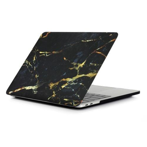 Black Gold Texture Marble Pattern Laptop Water Decals PC Protective Case for MacBook Pro 15.4 inch A1990 (2018)