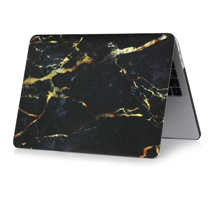 Black Gold Texture Marble Pattern Laptop Water Decals PC Protective Case for MacBook Pro 15.4 inch A1990 (2018)