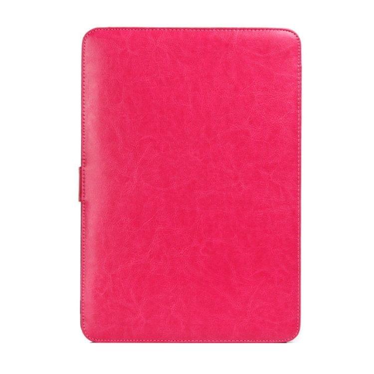 For Macbook Pro Retina 15.4 inch Laptop Crazy Horse Texture Horizontal Flip Leather Case(Magenta)