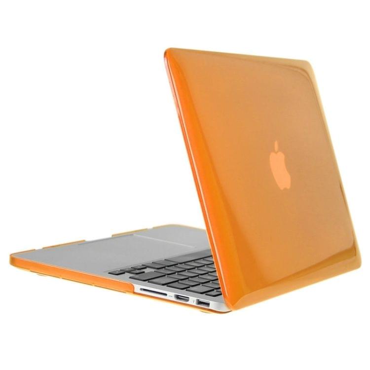 ENKAY for Macbook Pro Retina 15.4 inch (US Version) / A1398 Hat-Prince 3 in 1 Crystal Hard Shell Plastic Protective Case with Keyboard Guard & Port Dust Plug(Orange)