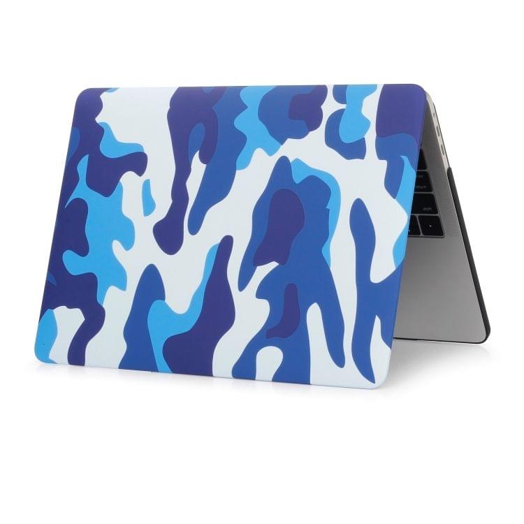 Blue Camouflage Pattern Laptop Water Decals PC Protective Case for MacBook Pro 13.3 inch A1989 (2018)