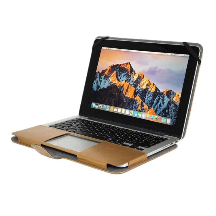 For Macbook Pro Retina 15.4 inch Laptop Crazy Horse Texture Horizontal Flip Leather Case(Gold)