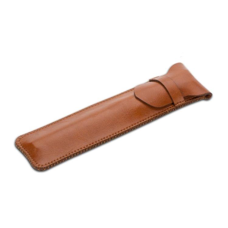 HQ21 Crazy Horse Texture Apple Pencil Plug-in Capacitive Pen Protective Case for iPad Pro, with Cover Pen Case(Light Brown)