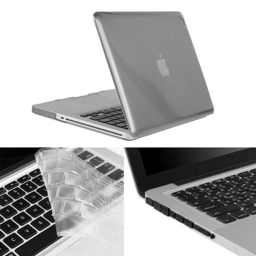ENKAY for Macbook Pro 13.3 inch (US Version) / A1278 Hat-Prince 3 in 1 Crystal Hard Shell Plastic Protective Case with Keyboard Guard & Port Dust Plug(Grey)
