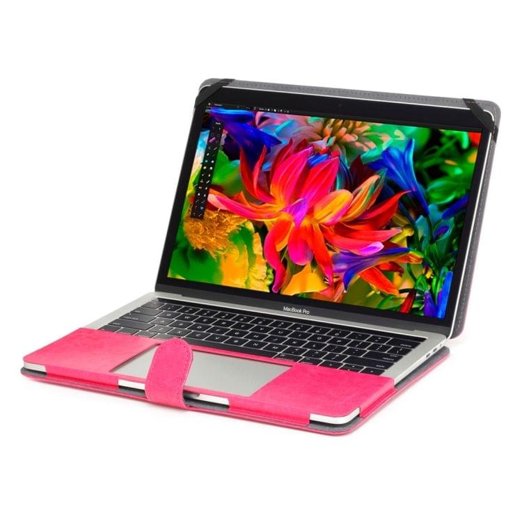For 2016 New Macbook Pro 15.4 inch A1707 Laptop Crazy Horse Texture Horizontal Flip Leather Case(Magenta)