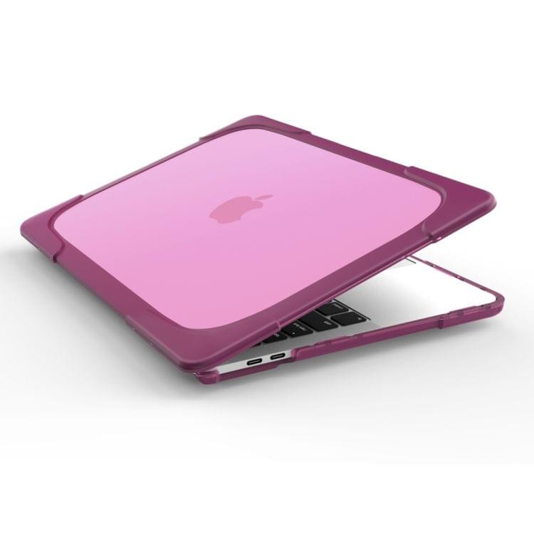 For Macbook Pro 13.3 inch (A1708) & with Touchbar (A1706) Laptop TPU + PC Folding Shockproof Protective Case with Holder(Purple)