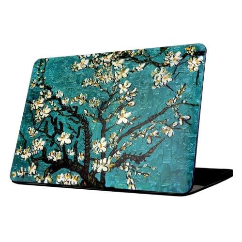 For Macbook Air 11.6 inch (2011 - 2013) A1370 & A1465 / MD711 / MC968 / MC969 / MD712 / MD224 Oil Painting Apricot Flower Pattern Laptop Water Decals PC Protective Case