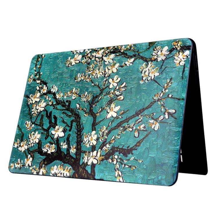 For Macbook Air 11.6 inch (2011 - 2013) A1370 & A1465 / MD711 / MC968 / MC969 / MD712 / MD224 Oil Painting Apricot Flower Pattern Laptop Water Decals PC Protective Case