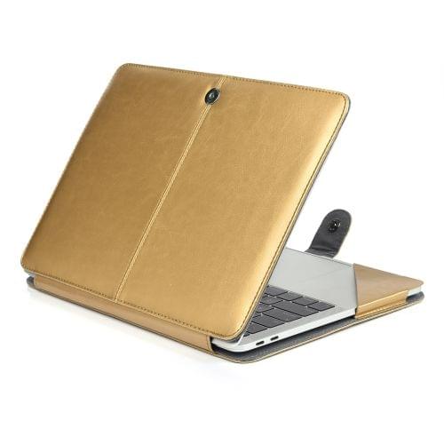 Crazy Horse Texture Horizontal Flip Leather Case for MacBook Air 13.3 inch A1932 (2018) (Gold)