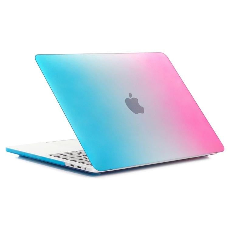 Laptop Rainbow Pattern PC Protective Case for MacBook Pro 13.3 inch A1989 (2018) (Blue + Magenta)