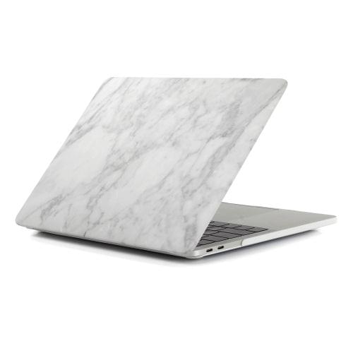 White Grey Texture Marble Pattern Laptop Water Decals PC Protective Case for MacBook Pro 15.4 inch A1990 (2018)