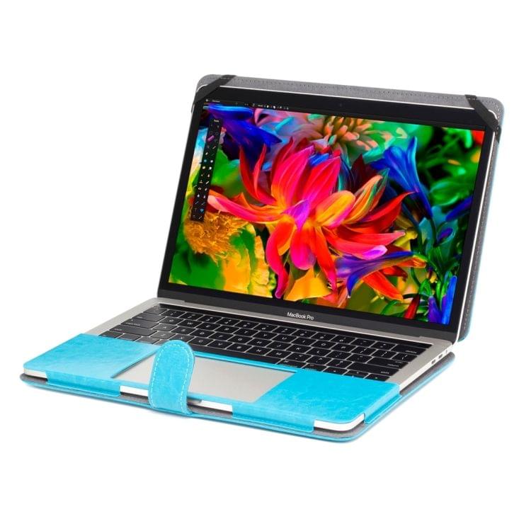 For 2016 New Macbook Pro 15.4 inch A1707 Laptop Crazy Horse Texture Horizontal Flip Leather Case(Blue)