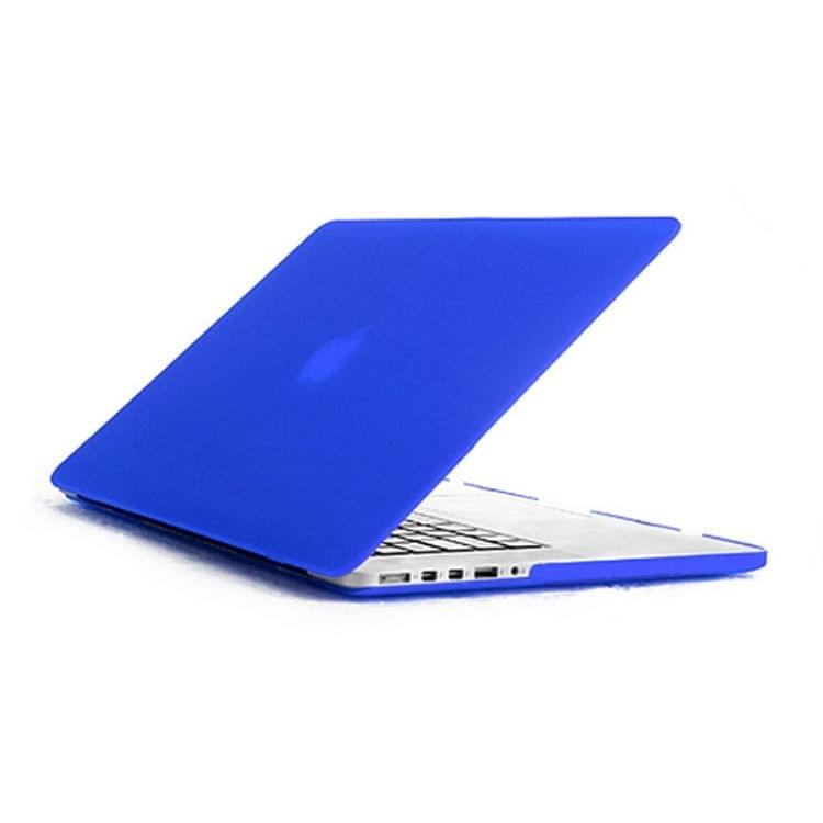 ENKAY for MacBook Pro Retina 13.3 inch (US Version) / A1425 / A1502 4 in 1 Frosted Hard Shell Plastic Protective Case with Screen Protector & Keyboard Guard & Anti-dust Plugs(Dark Blue)