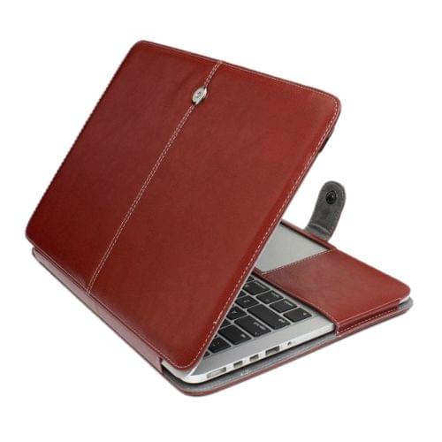 For Macbook Pro Retina 15.4 inch Laptop Crazy Horse Texture Horizontal Flip Leather Case(Coffee)