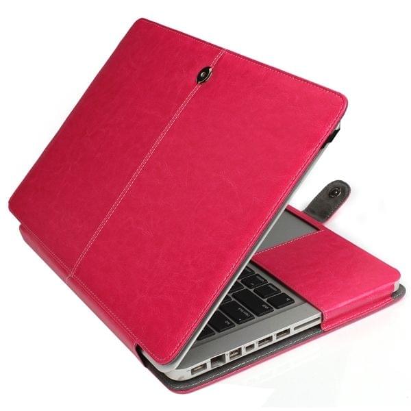 Notebook Leather Case with Snap Fastener for 13.3 inch MacBook Pro(Magenta)