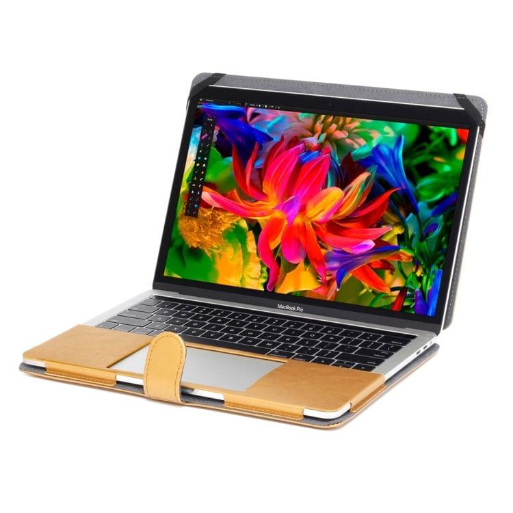 For 2016 New Macbook Pro 15.4 inch A1707 Laptop Crazy Horse Texture Horizontal Flip Leather Case(Gold)