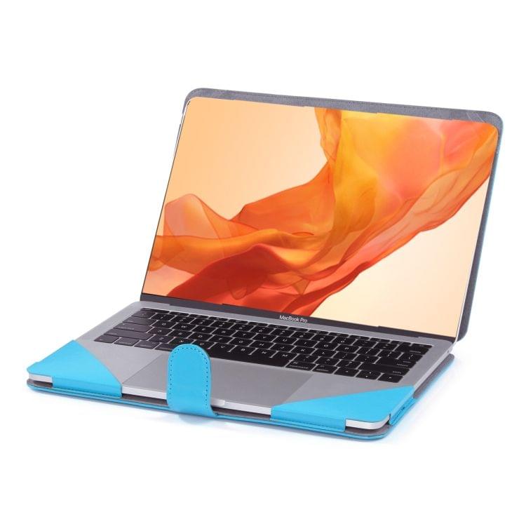 Crazy Horse Texture Horizontal Flip Leather Case for MacBook Air 13.3 inch A1932 (2018) (Blue)