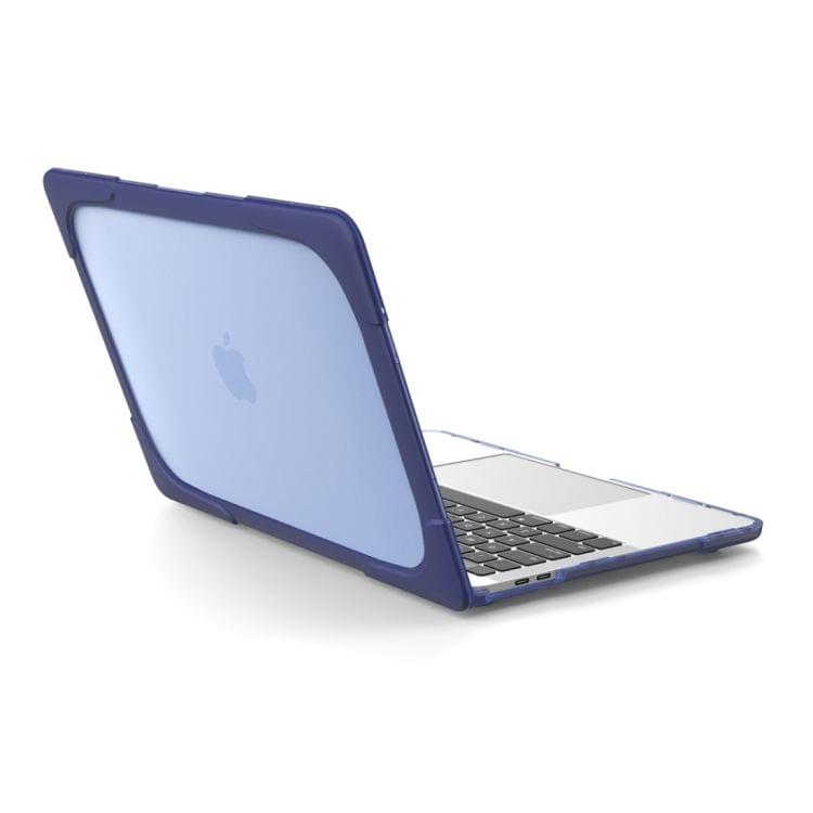 For Macbook Pro 13.3 inch (A1708) & with Touchbar (A1706) Laptop TPU + PC Folding Shockproof Protective Case with Holder(Dark Blue)