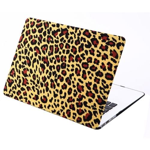 Brown Leopard Print Frosted Hard Plastic Protective Case for Macbook Air 13.3 inch