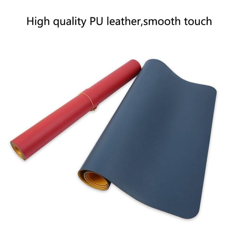 Multifunction Business Double Sided PVC Leather Mouse Pad Keyboard Pad Table Mat Computer Desk Mat, Size: 90 x 45cm(Black Red)