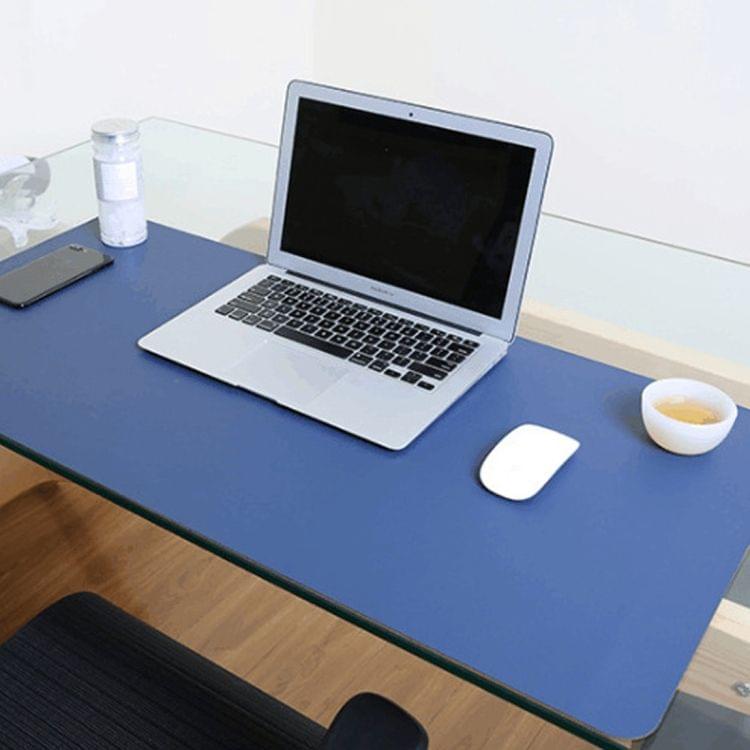 Multifunction Business Double Sided PVC Leather Mouse Pad Keyboard Pad Table Mat Computer Desk Mat, Size: 90 x 45cm(Blue + Yellow)