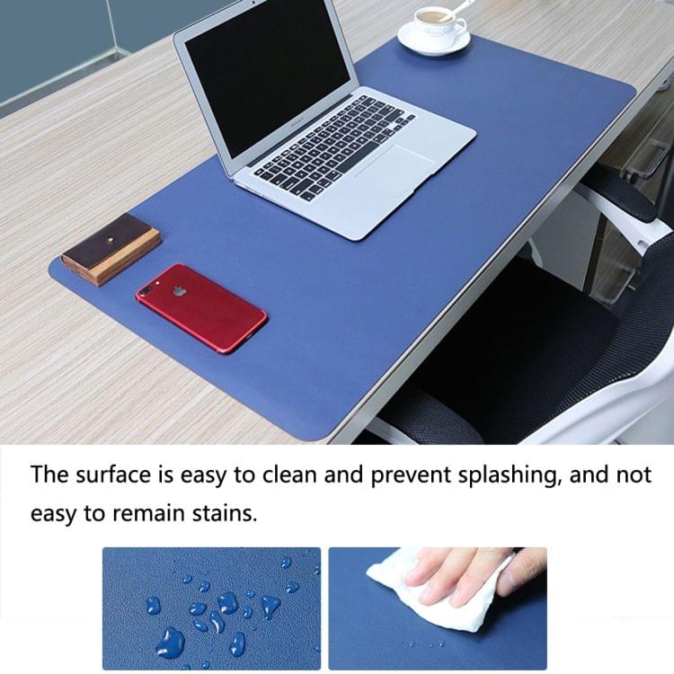 Multifunction Business Double Sided PVC Leather Mouse Pad Keyboard Pad Table Mat Computer Desk Mat, Size: 90 x 45cm(Blue + Yellow)