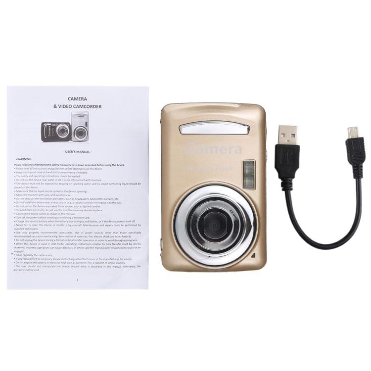 1280x720P HD 4X Digital Zoom 16.0 MP Digital Video Camera Recorder with 2.4 inch TFT Screen(Gold)