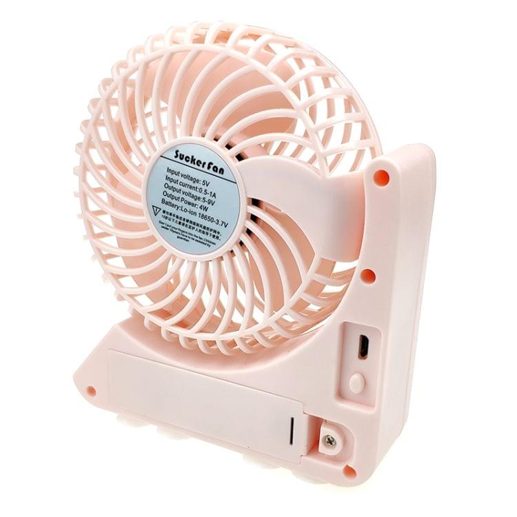 Multi-function 360 Degree Rotation Sucker Electric Fan, Support 3 Speed Control (Pink)