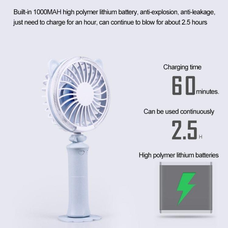 Sunshine Twisted Cat Night USB Fan With 180 Degree Rotation & Wind 2 Speeds (Blue)