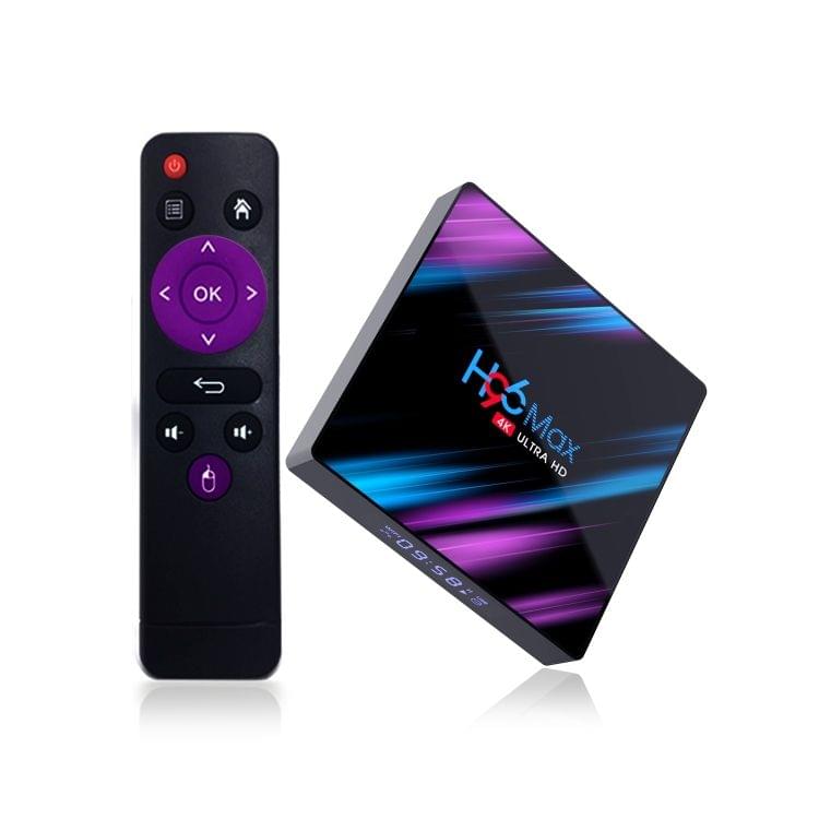 H96 Max-3318 4K Ultra HD Android TV Box with Remote Controller, Android 9.0, RK3318 Quad-Core 64bit Cortex-A53, WiFi 2.4G/5G, Bluetooth 4.0, EMMC 64G FLASH, 4GB SDRAM