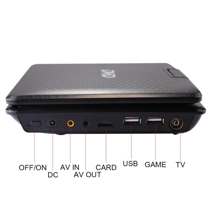 NS-758H 7 inch TFT LCD Screen Digital Multimedia Portable TV & DVD Player, 180 Degree Rotation, Support TF Card / FM / USB / Game Function
