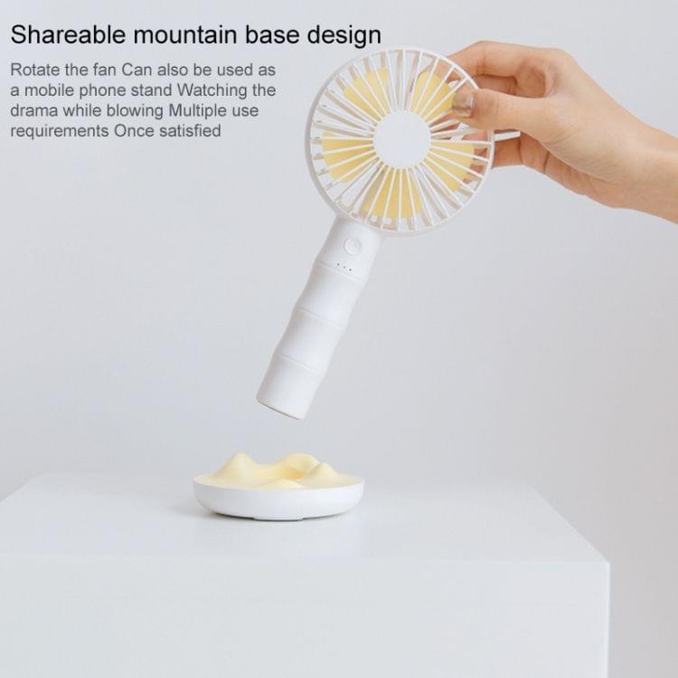 WT-F13 Bamboo Design 2000 mAh Mini Portable Fan with 3 Speed Control (White)