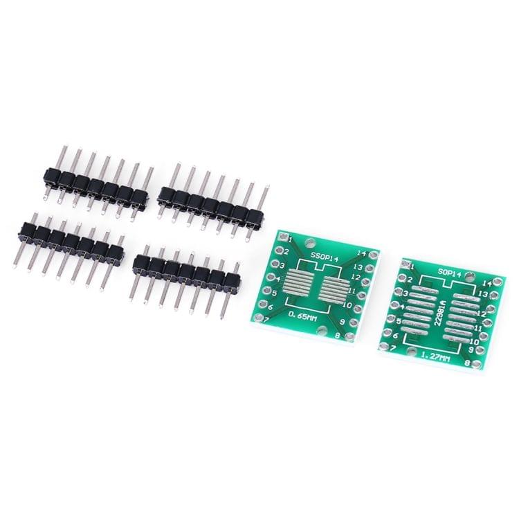 2 PCS Landa Tianrui LDTR - YJ032 / B SOP14 / SSOP14 / TSSOP14 SMD to DIP Dual-side Adapter Board