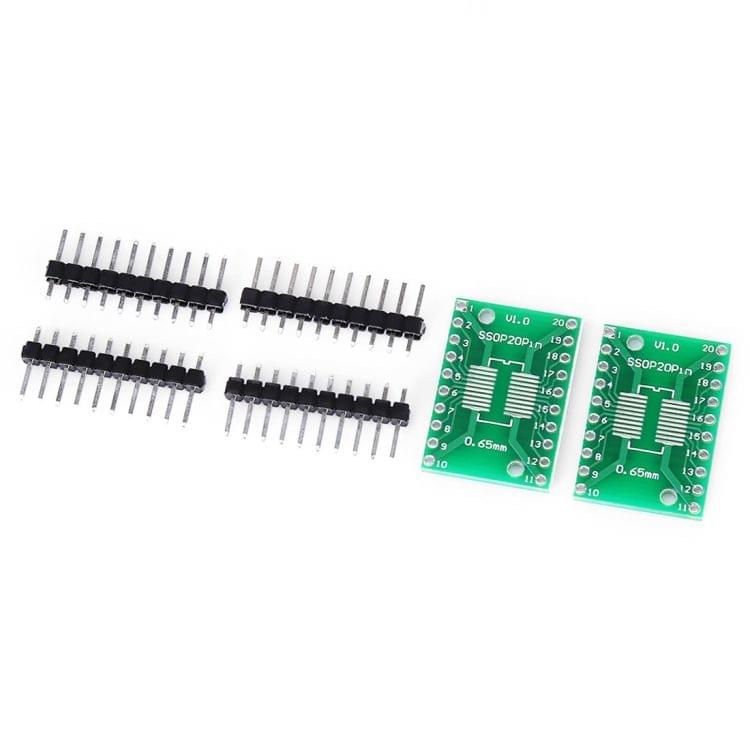 2 PCS Landa Tianrui LDTR - YJ032 / D Dual-side SOP20 / SSOP20 / TSSOP20 SMD to DIP20 Adapter Board for Arduino