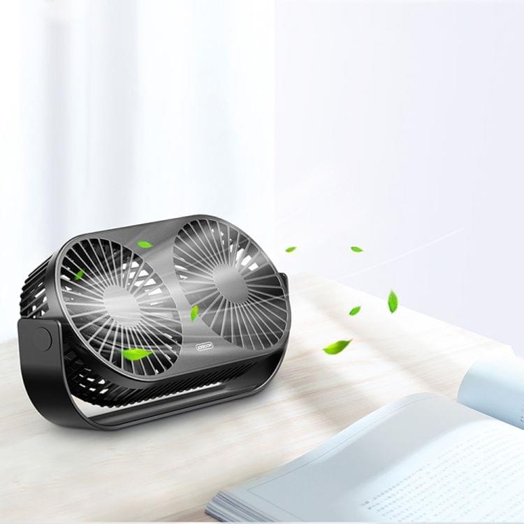 JOYROOM JR-CY273 Mu Ying Series Portable USB Charging Mini Twins Electric Fan (White)