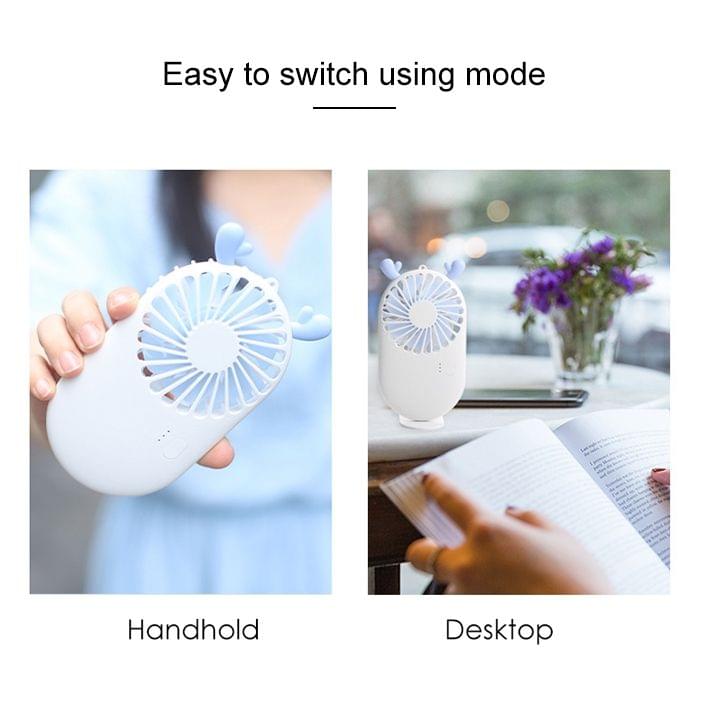 Portable Mini USB Charging Pocket Fan with 3 Speed Control (Pink)