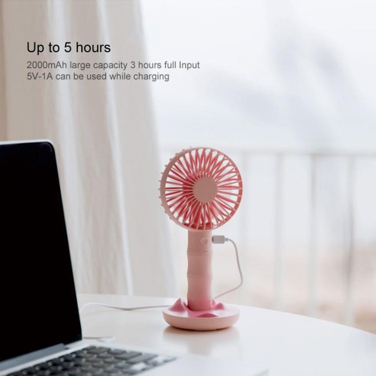 WT-F13 Bamboo Design 2000 mAh Mini Portable Fan with 3 Speed Control (Pink)