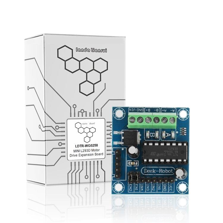 LDTR-WG0258 MINI L293D Arduino Motor Drive Expansion Board Mini L293D Motor Drive Module (Blue)