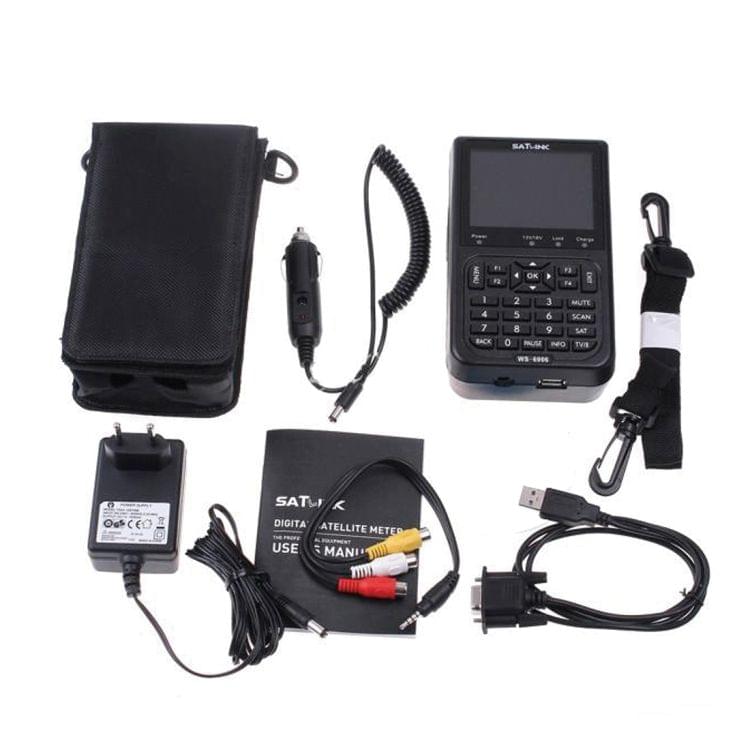 SATLINK WS6906 3.5 inch LCD Colour Screen Portable Digital Satellite Finder Meter(Black)